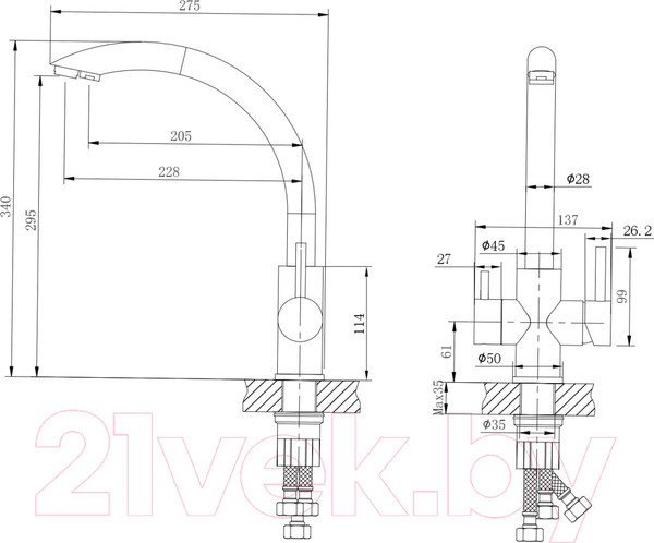 Изображение товара Смеситель Ekko E4305