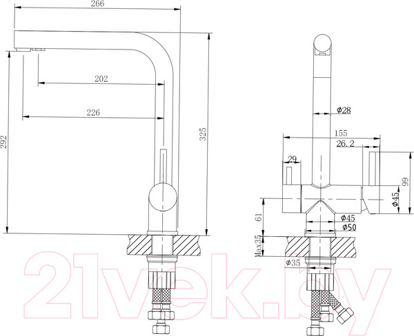 Изображение товара Смеситель Ekko E4306