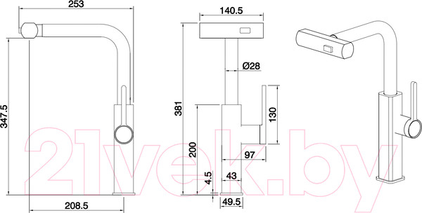 Изображение товара Смеситель Ekko E4709-7