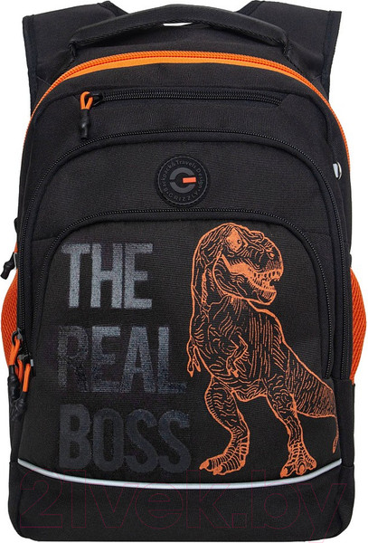 Изображение товара Школьный рюкзак Grizzly RB-450-3 (черный/оранжевый)