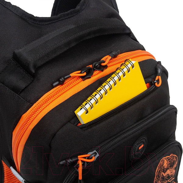 Изображение товара Школьный рюкзак Grizzly RB-450-3 (черный/оранжевый)