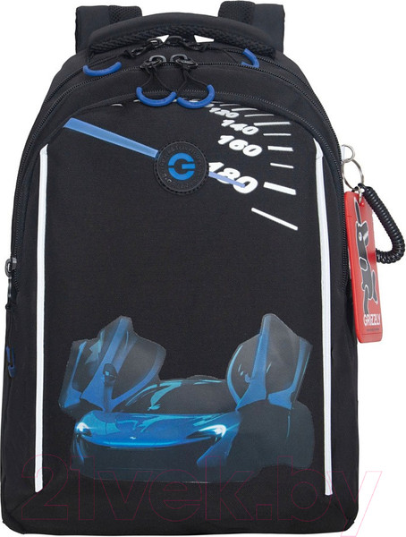 Изображение товара Школьный рюкзак Grizzly RB-452-7 (черный/синий)