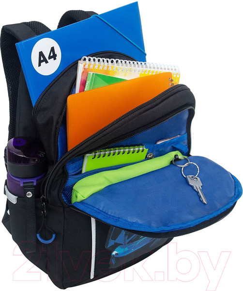 Изображение товара Школьный рюкзак Grizzly RB-452-7 (черный/синий)