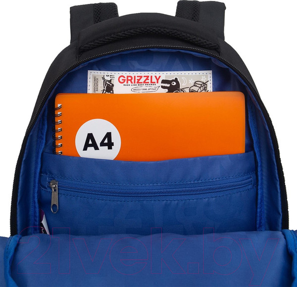Изображение товара Школьный рюкзак Grizzly RB-452-7 (черный/синий)
