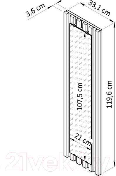 Изображение товара Зеркало Dipriz Piaforte Д.68027.1 (дикий дуб/черный/дуб масло)