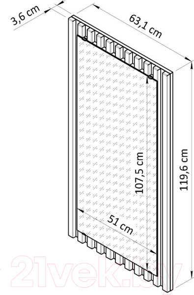 Изображение товара Зеркало Dipriz Piaforte Д.68028.1 (дикий дуб/черный/дуб масло)