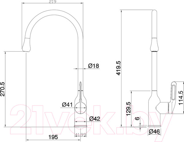 Изображение товара Смеситель Ekko E4064-7