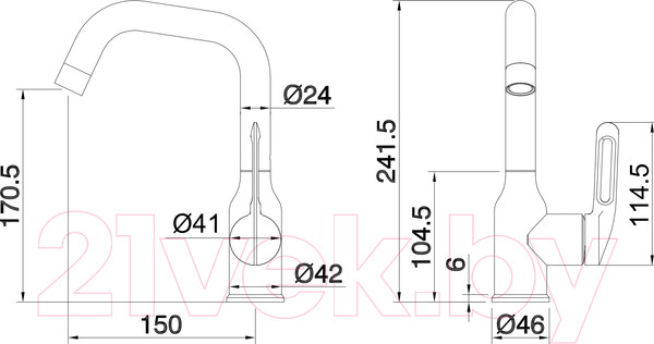 Изображение товара Смеситель Ekko E4065-7