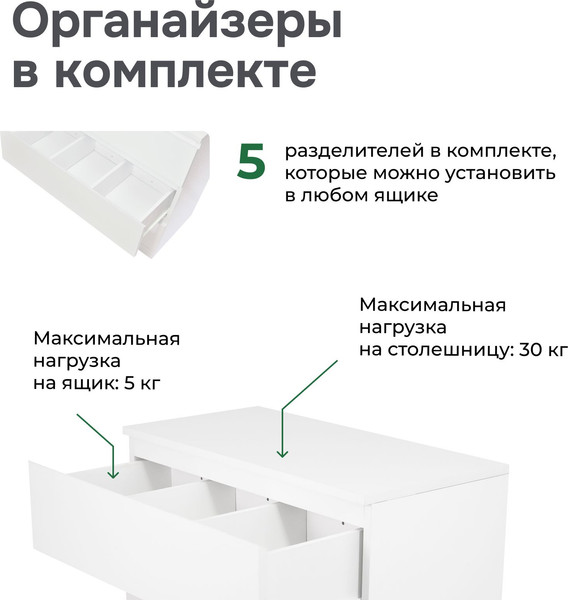 Изображение товара Комод Dipriz Оланд Д.2332.1 (белый)