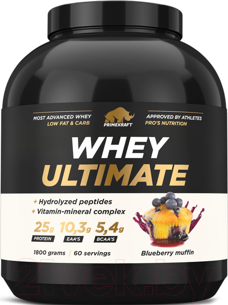 Изображение товара Протеин Prime Kraft Whey Ultimate Черничный маффин (1800г, банка)