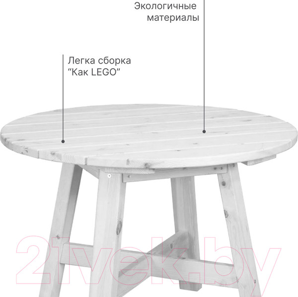 Изображение товара Стол садовый Dipriz Ойвинд Д.60047.1 (белый)