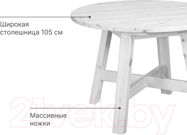 Изображение товара Стол садовый Dipriz Ойвинд Д.60047.1 (белый)