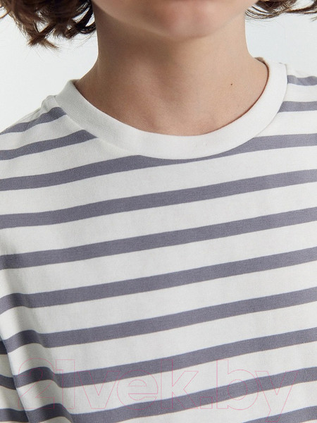 Изображение товара Комплект футболок детских Mark Formelle 113379-2 (р.116-60, лимонад/серая полоска на белом)