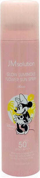 Изображение товара Крем солнцезащитный JMsolution Glow Luminous Flower Sun Spray Rose SPF50+/PA++++ Disney Mini (180мл)