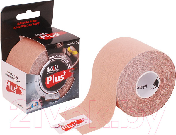 Изображение товара Кинезио тейп Nasara Kinesiology Tape Plus / NR81475 (бежевый)