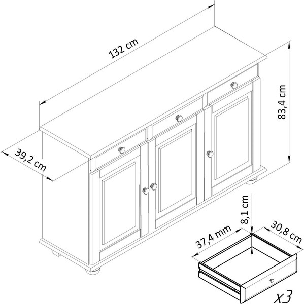 Изображение товара Тумба Dipriz Lena Д.10077.2 (белый воск)