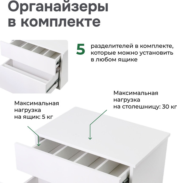 Изображение товара Комод Dipriz Оланд 2ящ / Д.2333.1
