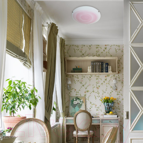 Изображение товара Потолочный светильник Элетех Колорика Хелен 300 LED 24 M02 / 1030450401 (матовый/белый/розовый)