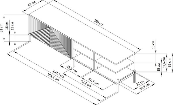 Изображение товара Тумба Dipriz Grooves / Д.50181.1 (дуб масло)