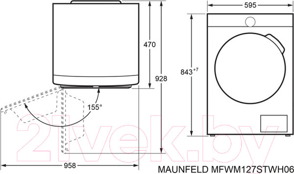 Изображение товара Стиральная машина Maunfeld MFWM127STWH06