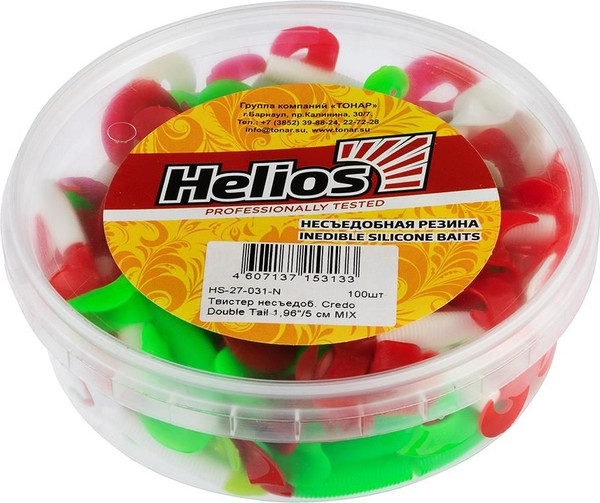 Изображение товара Мягкая приманка Helios Credo Double Tail Mix / HS-27-031-N (100шт)