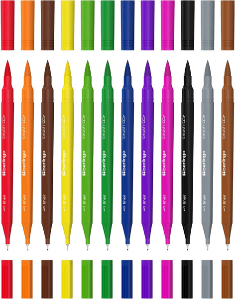 Изображение товара Фломастеры Berlingo Brush&Fineliner / BP_00112 (12цв)