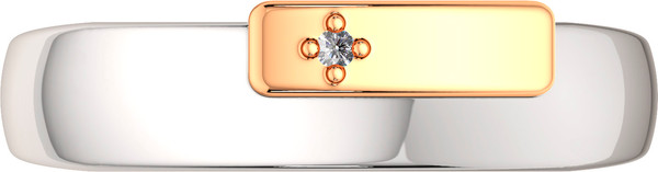 Изображение товара Кольцо из серебра ZORKA 02D0050.G14K (р.17, с бриллиантом и золотой вставкой)