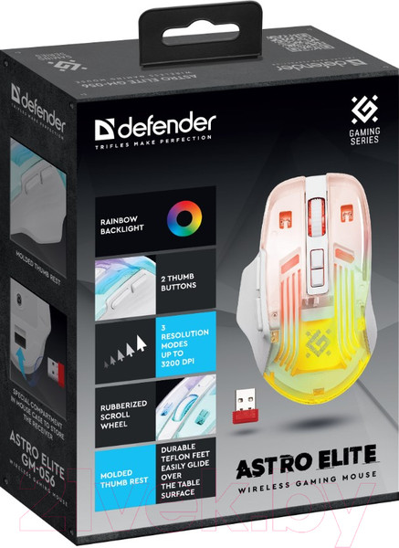 Изображение товара Мышь Defender Astro Elite GM-056 / 52056 (белый)