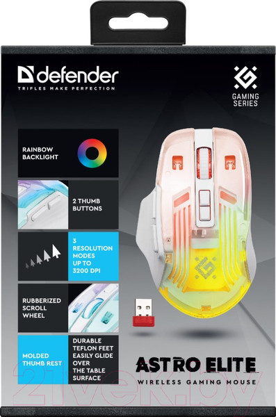 Изображение товара Мышь Defender Astro Elite GM-056 / 52056 (белый)