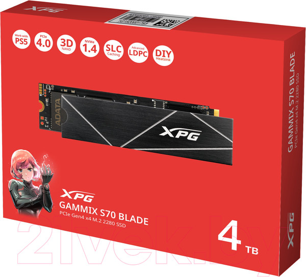 Изображение товара SSD диск A-data XPG Gammix S70 Blade 4TB (AGAMMIXS70B-4T-CS)