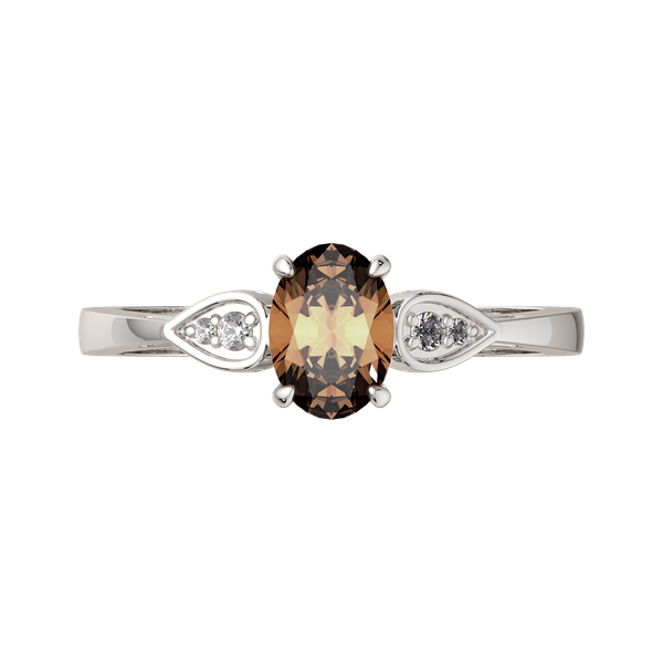 Изображение товара Кольцо из серебра ZORKA 02S9039.ZZ (р.17, с раухтопазом и фианитами)