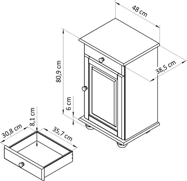 Изображение товара Тумба Dipriz Lena Д.10079.7 (сосна/без отделки)