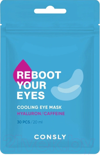 Изображение товара Патчи под глаза Consly Eyes Reboot Hyaluronic Acid & Caffeine Cooling (30шт)