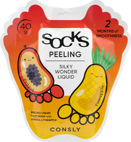 Изображение товара Носки для педикюра Consly Отшелушивающие с экстрактами папайи и ананаса (40г)