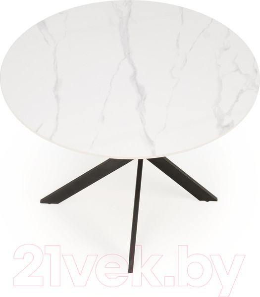Изображение товара Обеденный стол Halmar Edgar 2 / V-CH-EDGAR_2-ST (белый мрамор/черный)