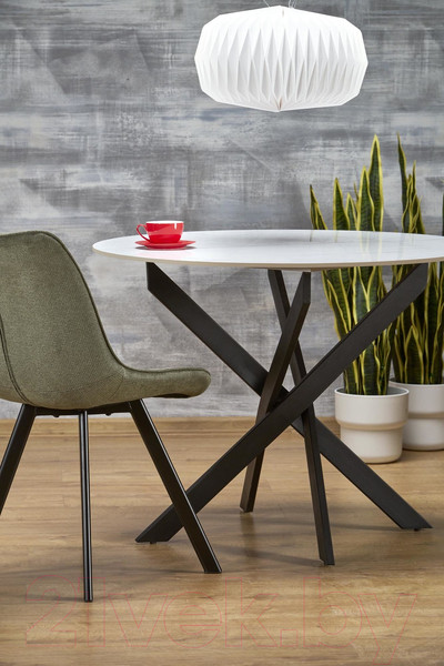 Изображение товара Обеденный стол Halmar Edgar 2 / V-CH-EDGAR_2-ST (белый мрамор/черный)