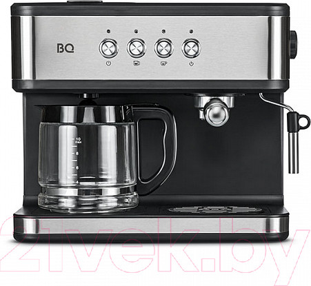 Изображение товара Кофеварка эспрессо BQ CM1005 2в1 (сталь/черный)
