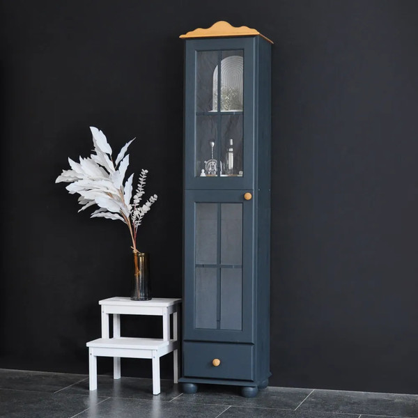 Изображение товара Шкаф с витриной Dipriz Бритта Д.30011.3 (серый воск/антик)