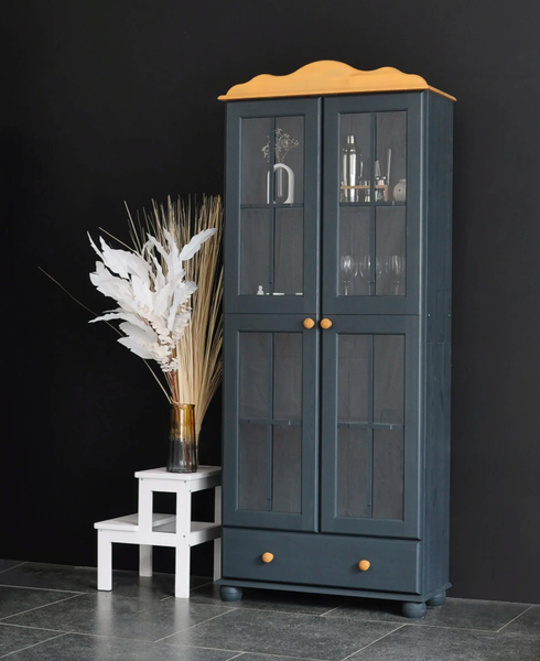 Изображение товара Шкаф с витриной Dipriz Бритта Д.30012.3 (серый воск/антик)