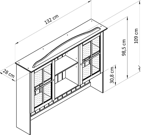 Изображение товара Шкаф навесной Dipriz Lena Д.73012.2 (белый воск)