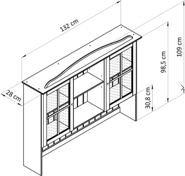 Изображение товара Шкаф навесной Dipriz Lena Д.73012.3 (серый воск/антик)