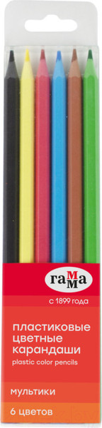 Изображение товара Набор цветных карандашей ГАММА Мультики / 290122_06 (6цв)