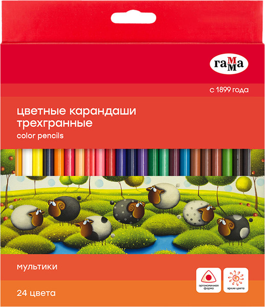 Изображение товара Набор цветных карандашей ГАММА Мультики / 290122_24 (24цв)