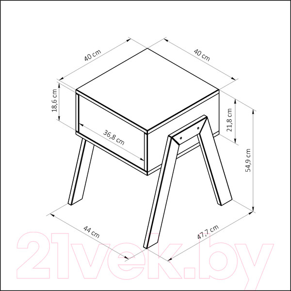 Изображение товара Прикроватная тумба Dipriz Мунк Д.1330.1 (белый/дуб масло)