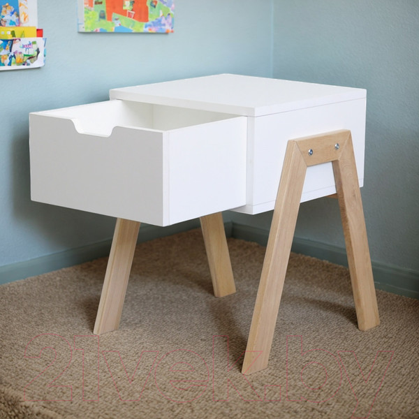 Изображение товара Прикроватная тумба Dipriz Мунк Д.1331.1 (белый/дуб масло)