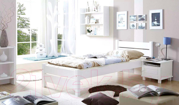 Изображение товара Односпальная кровать Dipriz Bora 90 / Д.80067.1 (белый)