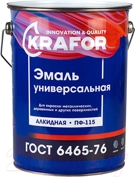 Изображение товара Эмаль Krafor ПФ-115 (5кг, белый матовый)