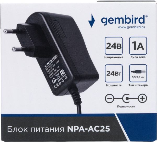 Изображение товара Зарядное устройство сетевое Gembird NPA-AC25 (черный)