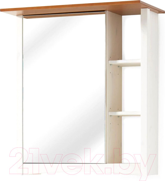 Изображение товара Шкаф с зеркалом для ванной Dipriz Paula Д.73045.1 (белый воск/черри)