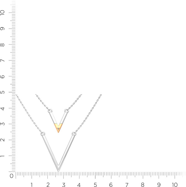 Изображение товара Колье из серебра ZORKA 05D0010.G14K (45см, с золотом и бриллиантом)